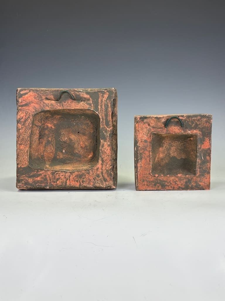 Pair Of Antique Terra Cotta Architectural Moulds – Fleur De Lis & Rosette, Circa 1880–1910 photo Home Decor