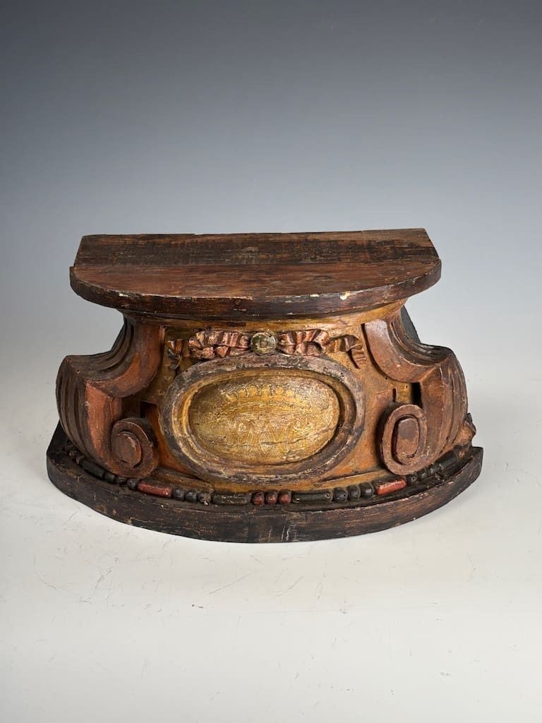 Antique Church Wall Sconce Or Stand – Ornate Display For Figures