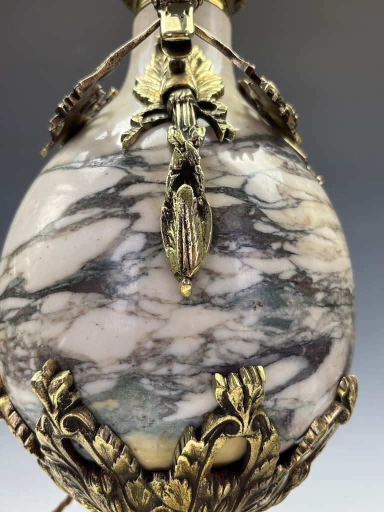 Superb Pair Of French Late 19th Century Marble & Ormolu Urns Converted To Lamps, Neoclassical photo buy