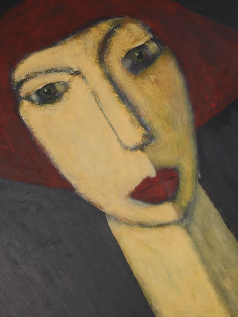 2200.0 Art | Chloe — Masterful Modernist Portrait By Harry Charles Tim (Framed & Signed) photo