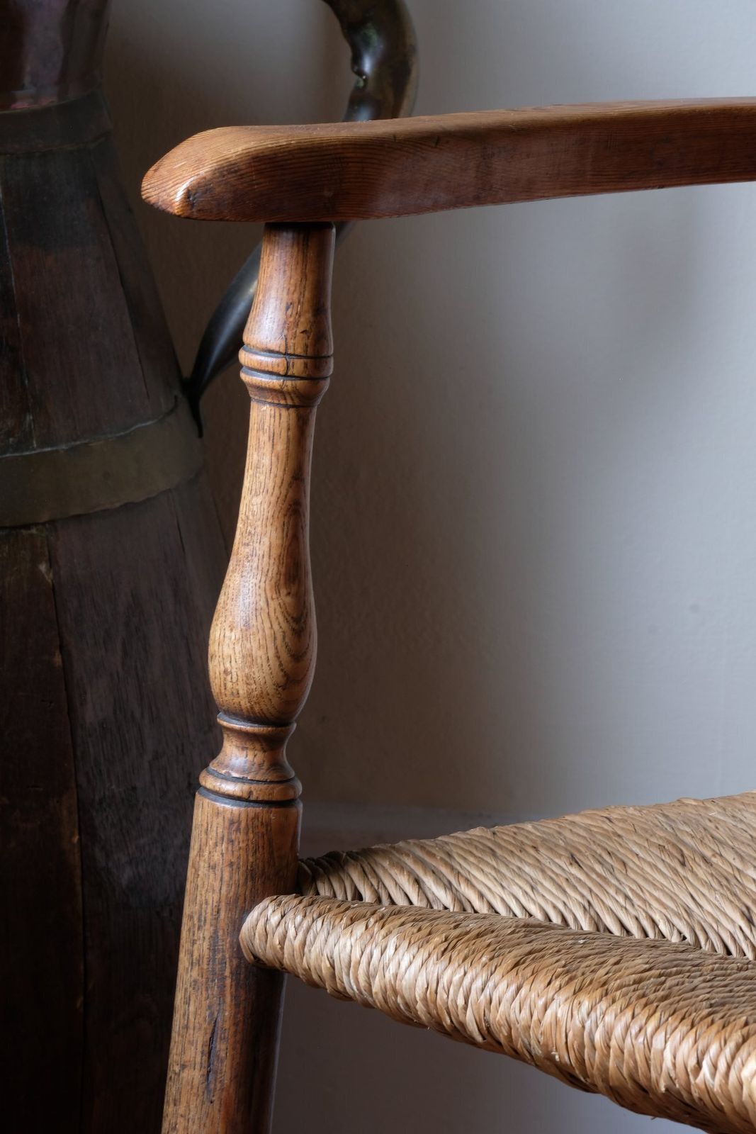 Philip Clissett Arts & Crafts Ash Rush Seat Spindle Back Armchair, Herefordshire Circa 1890 photo 1660.0