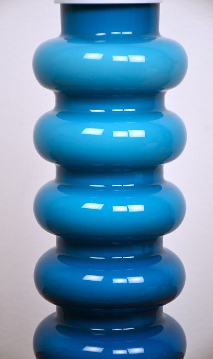 Swedish Art Glass Table Lamp By P O Ström For Alsterfors, 1960s photo vintage