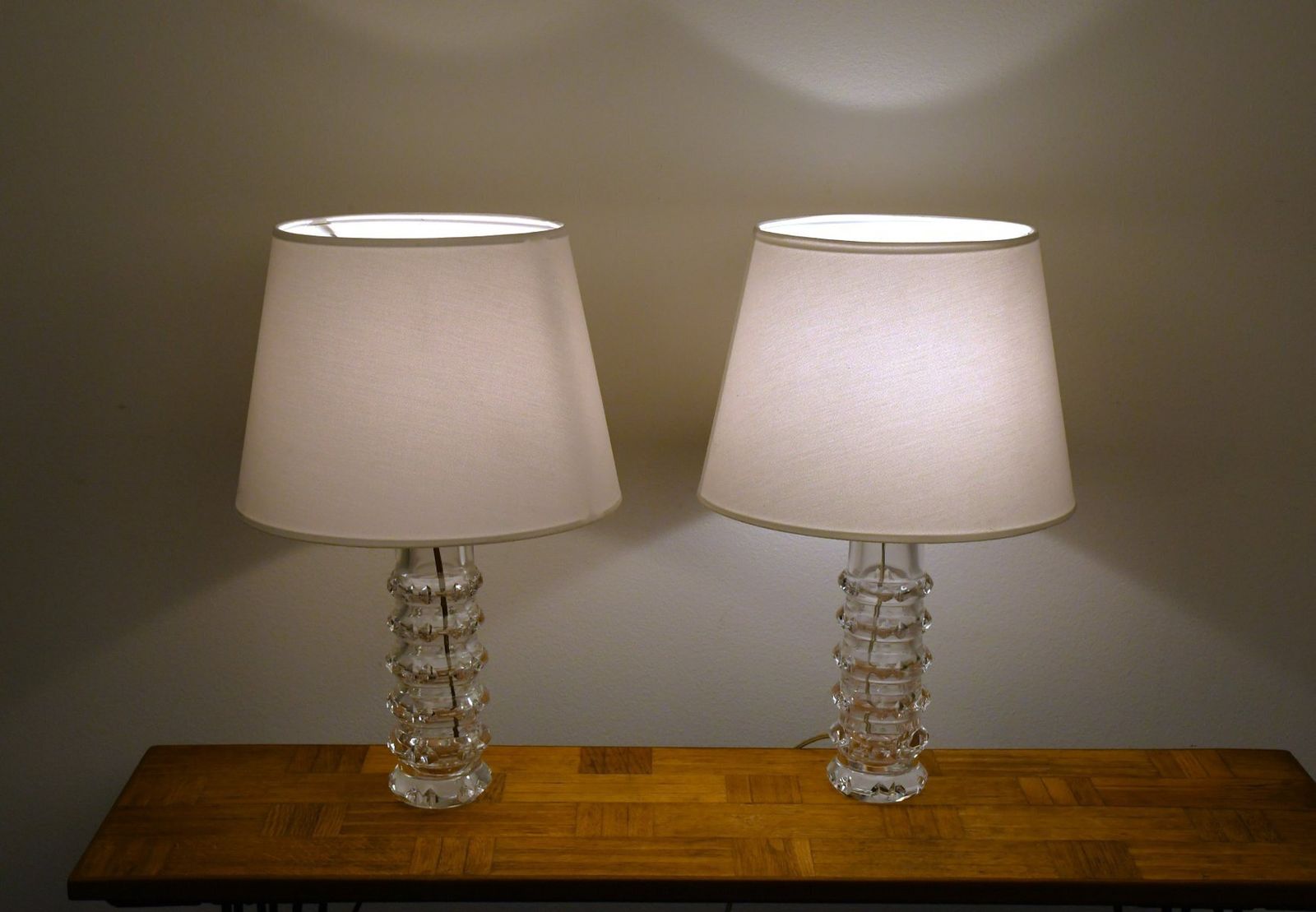 Swedish Art Glass Table Lamps By Carl Fagerlund For Orrefors, 1950s, Set Of 2 photo vintage