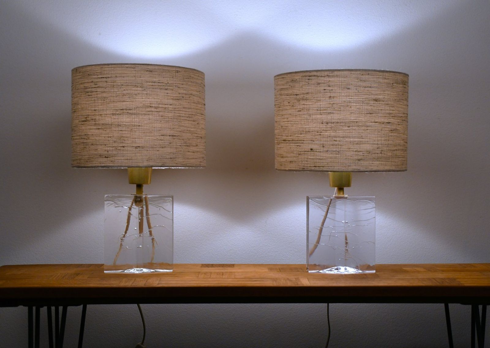 Vintage Finnish Art Glass Table Lamps By Timo Sarpaneva For Iittala, 1960s, Set Of 2 photo Lighting