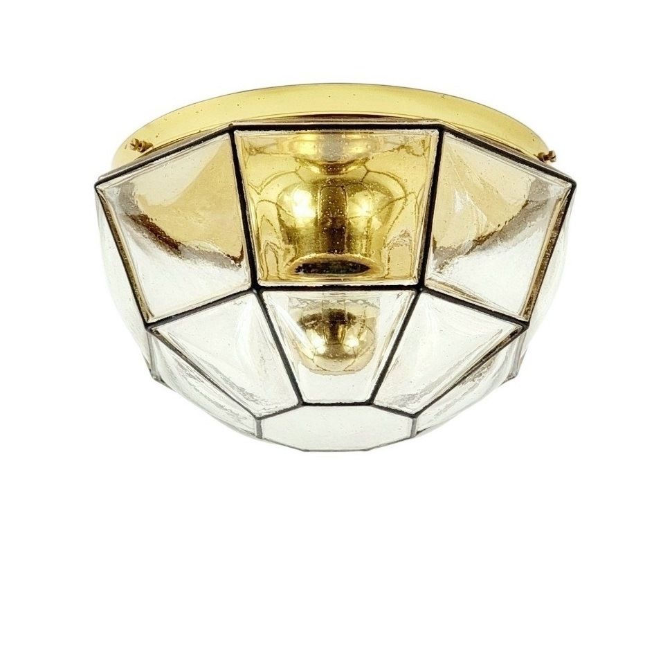 Mid Century Glass Ceiling Light From Limburg, Germany, 1960s/1970s