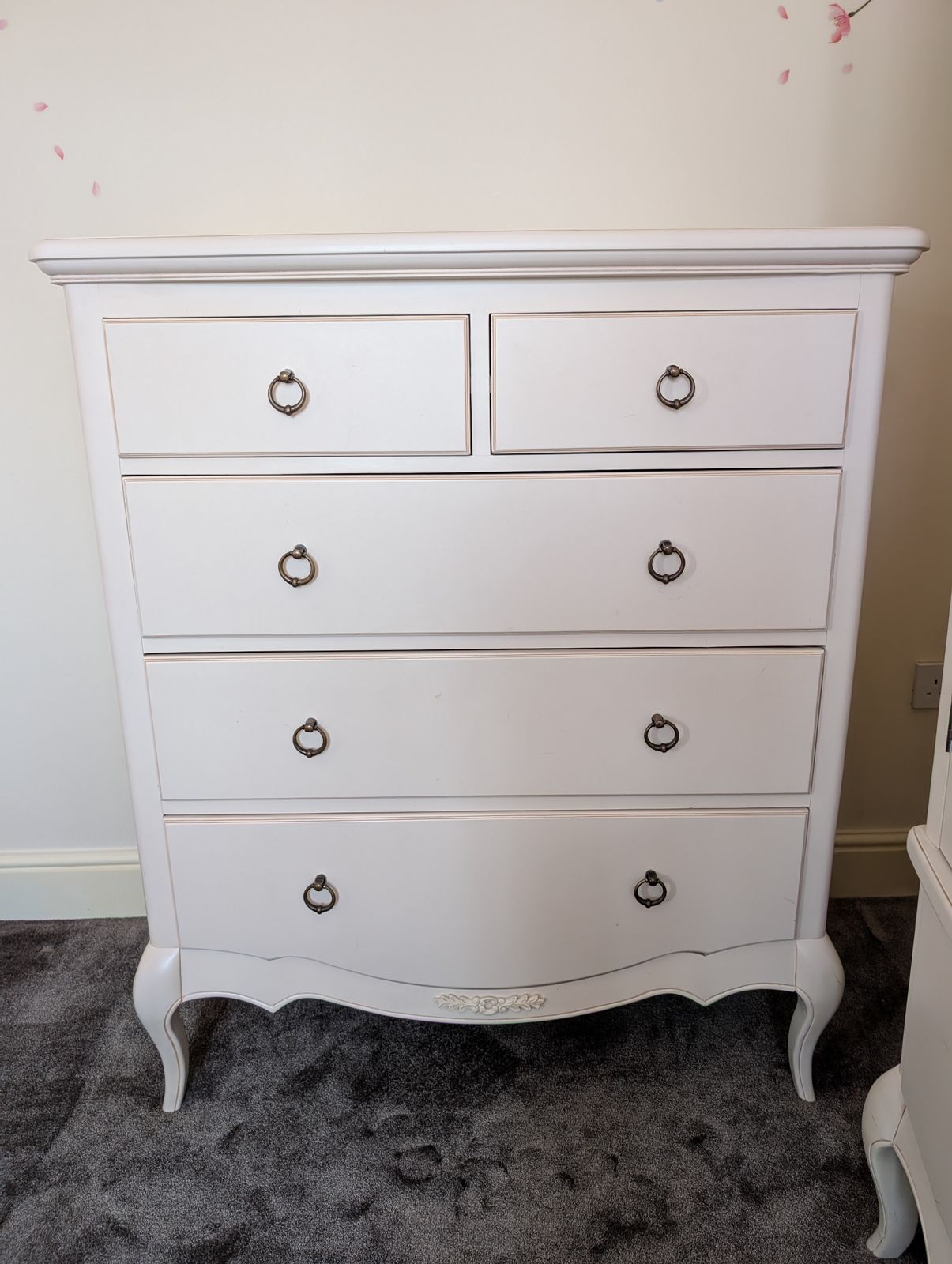 John Lewis French Style 5 Drawer Chest – Cream photo 400.0