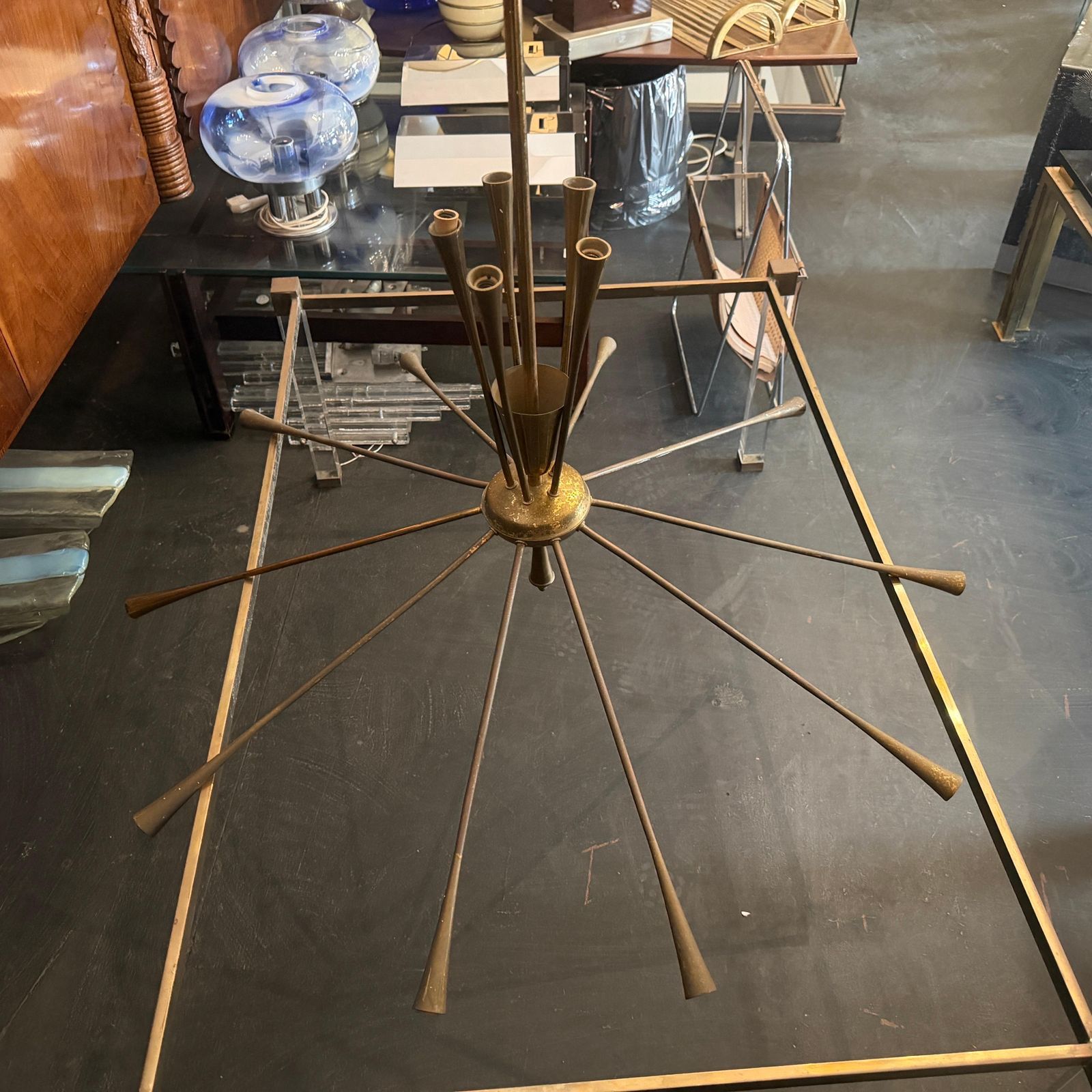 4189.0 1950s Mid Century Modern Huge Sputnik Chandelier By Oscar Torlasco For Lumi photo