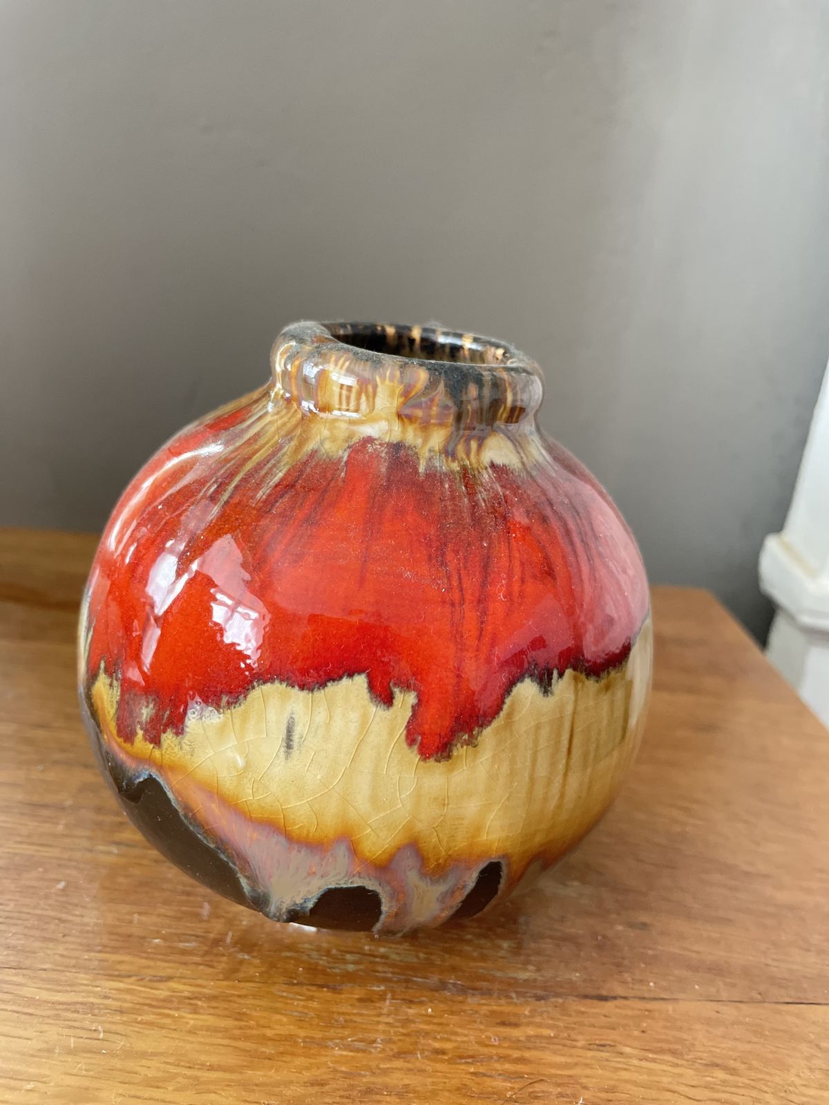 Mid Century West German Lava Glaze Vase – Red Fat Lava Pottery photo buy