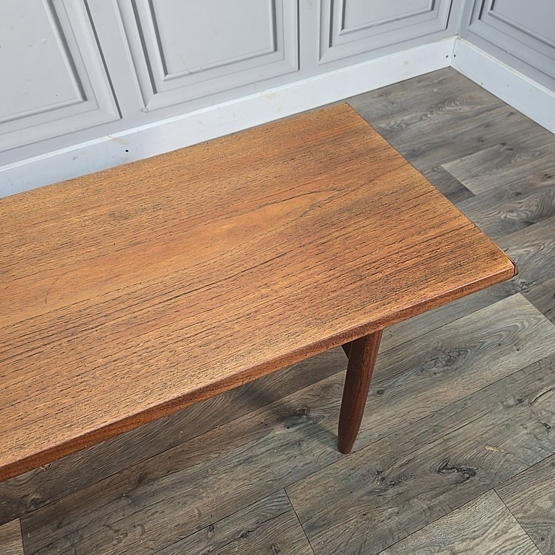 Vintage Teak Coffee Table Mid Century Modern Danish Inspired Retro Mcm Wooden photo 170.0
