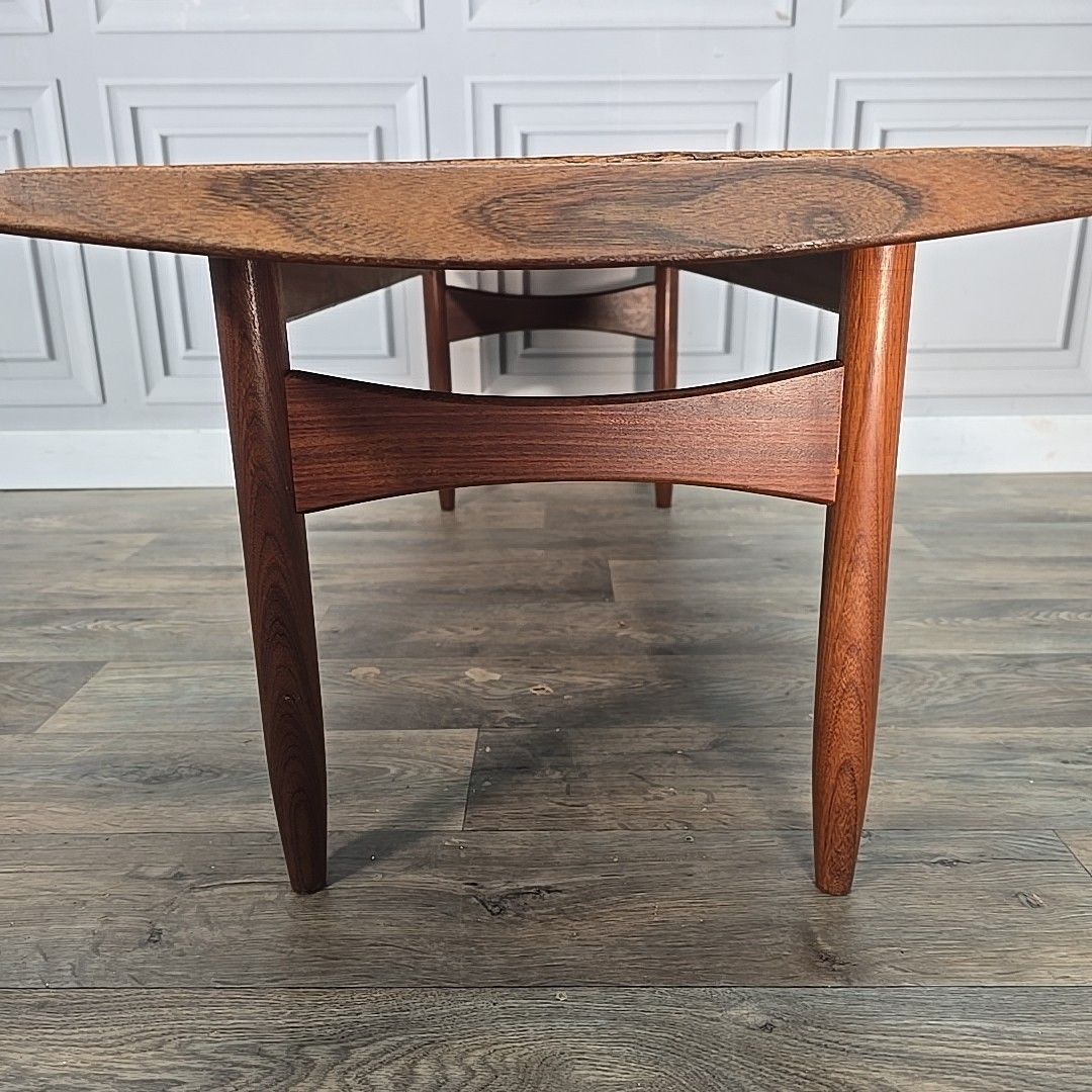 photo vinterior Vintage Teak Coffee Table Mid Century Modern Danish Inspired Retro Mcm Wooden