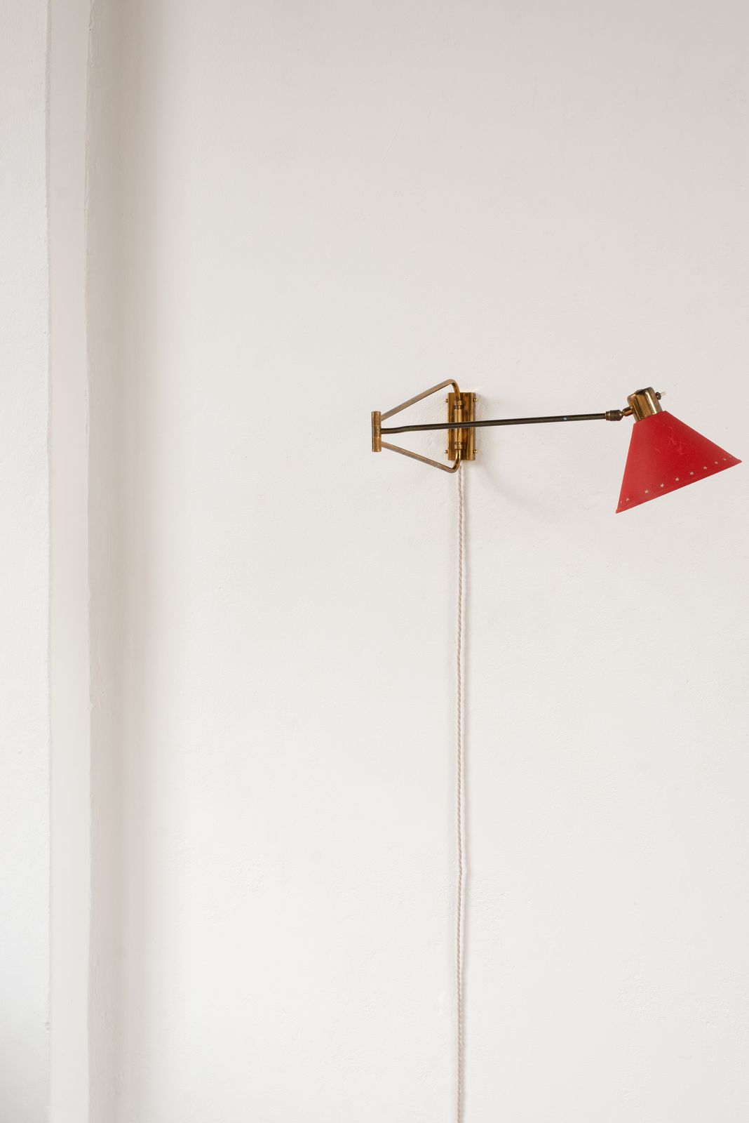 Brass And Metal Wall Light By Maison Lunel, France C1950 photo vintage