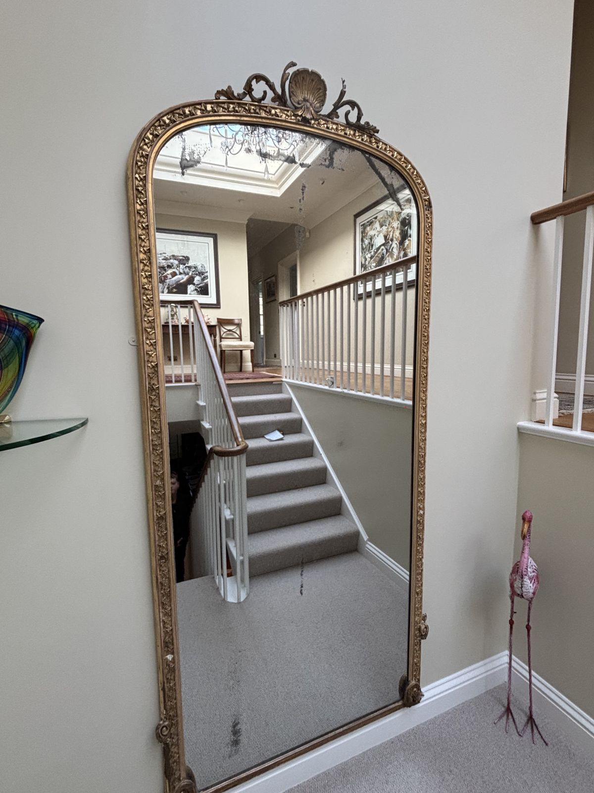 Early 19th Century Gold Edged Original Glass Wall Mirror photo for sale