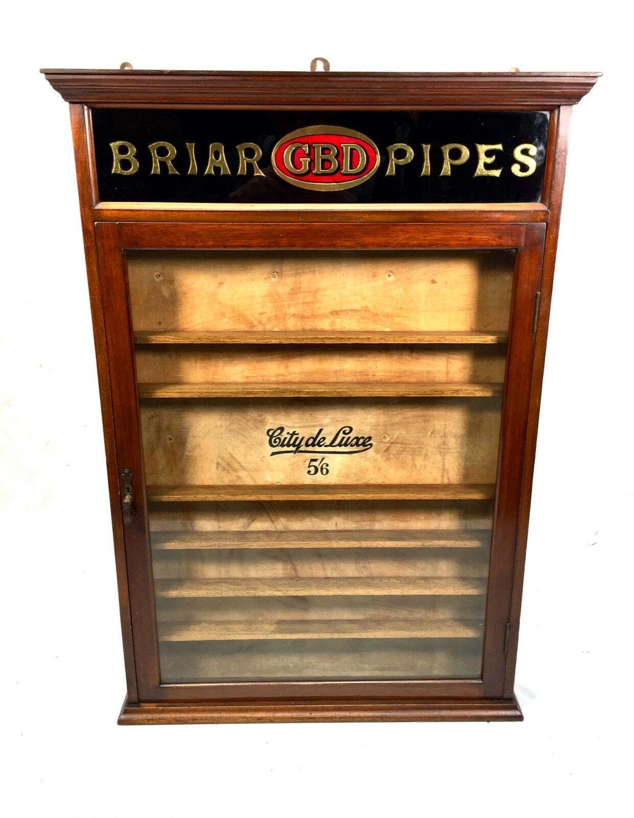 Wooden & Glass Fronted Display Cabinet For Briar Gbd Pipes photo furniture