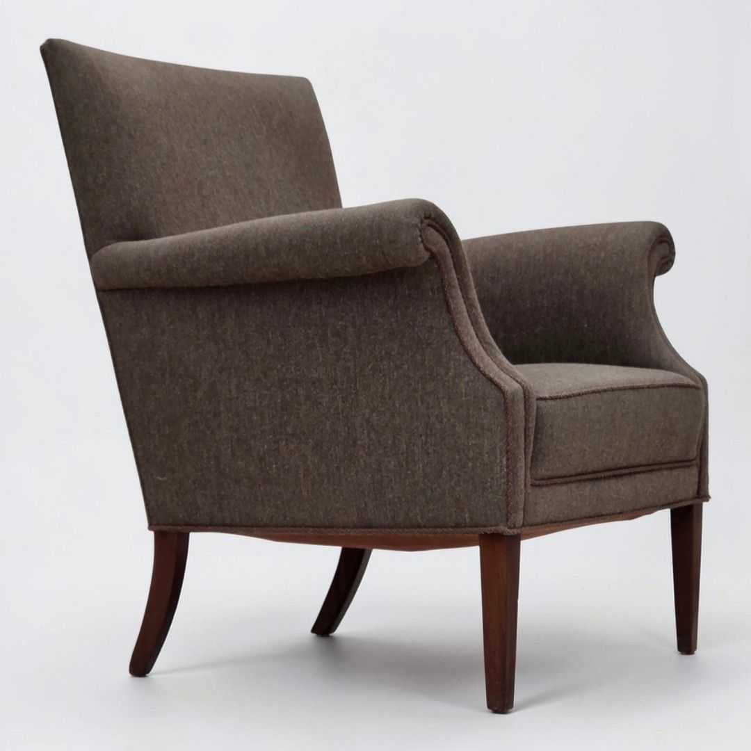 1960s, Danish Armchair, Furniture Wool, Ash Wood Legs.
