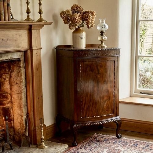 Handsome Edwardian Mahogany Side Or Drinks Cabinet