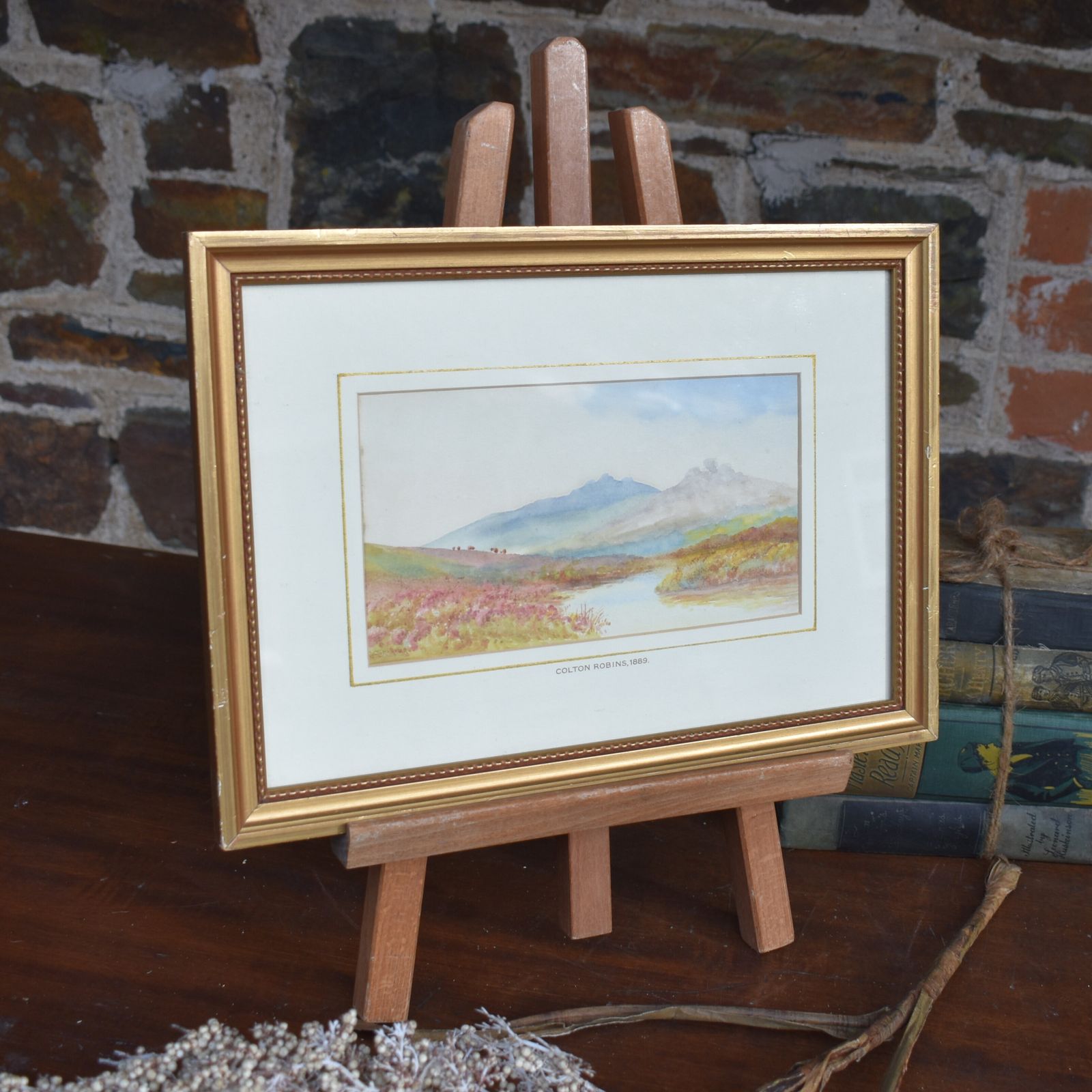Antique 1889 Colton Robins Dartmoor Devon Watercolour Parker Gallery Painting
