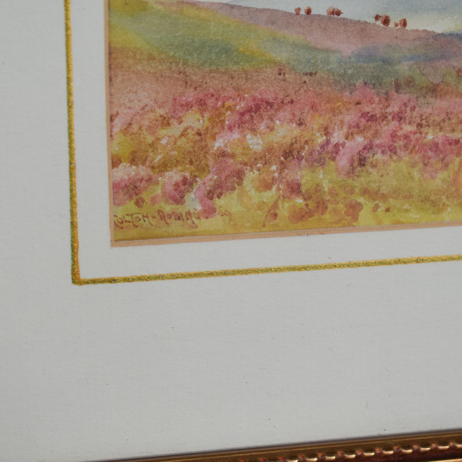 Antique 1889 Colton Robins Dartmoor Devon Watercolour Parker Gallery Painting photo Art