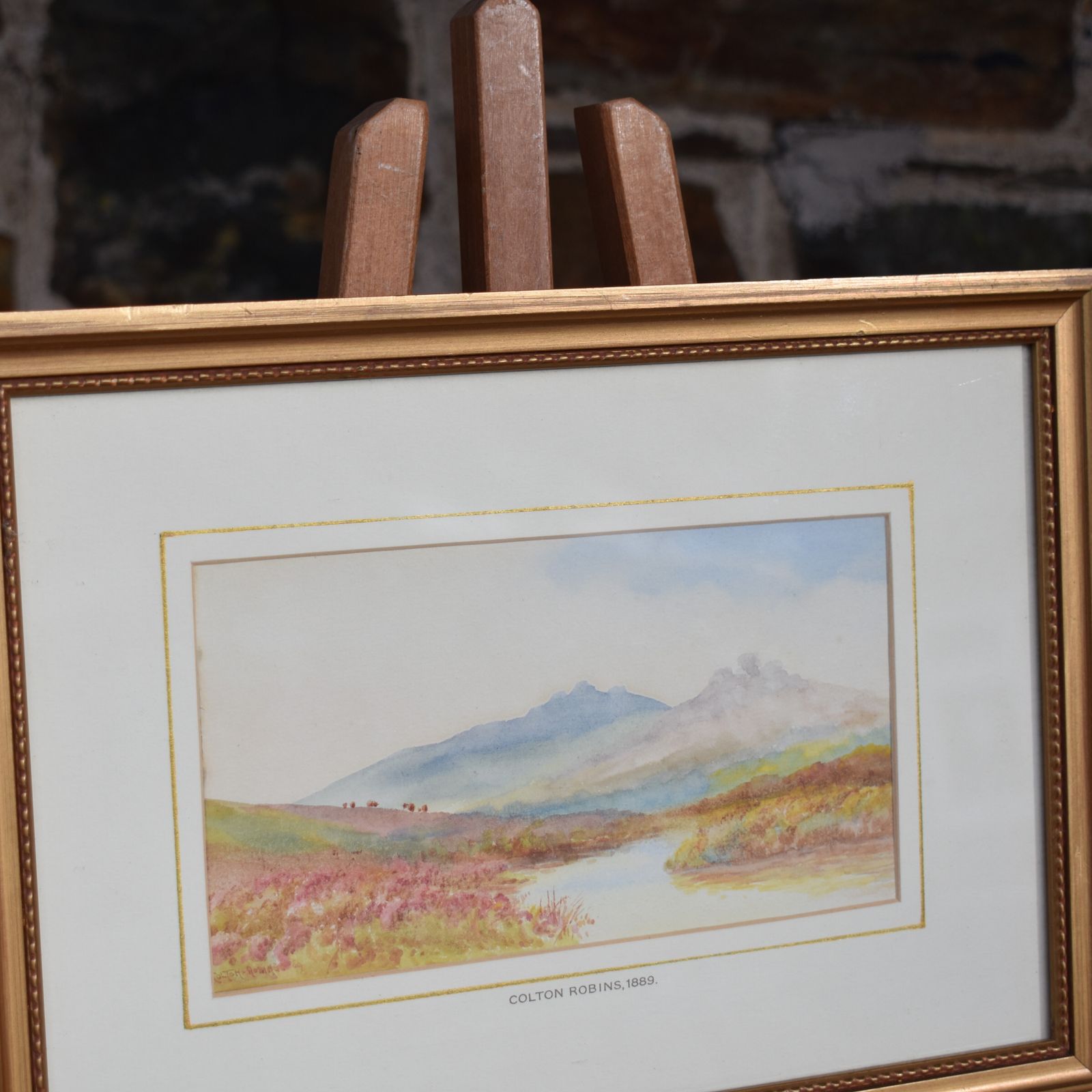 Antique 1889 Colton Robins Dartmoor Devon Watercolour Parker Gallery Painting photo buy