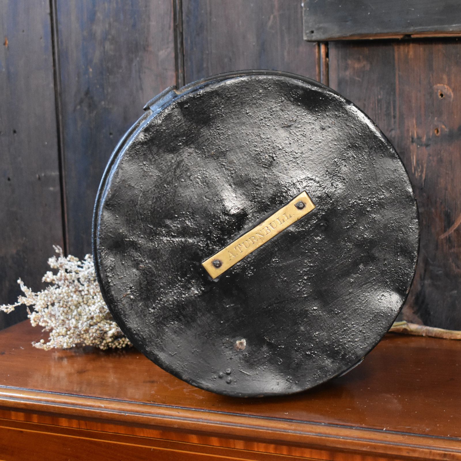 Antique 1912 A Turnbull Military Army Bulpit & Son Japanned Metal Travel Hat Tin photo vinterior