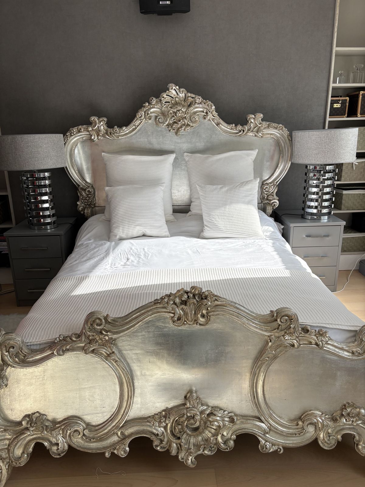 Liberty London Rococo Silver Leaf King Bed – Cherub Style”
