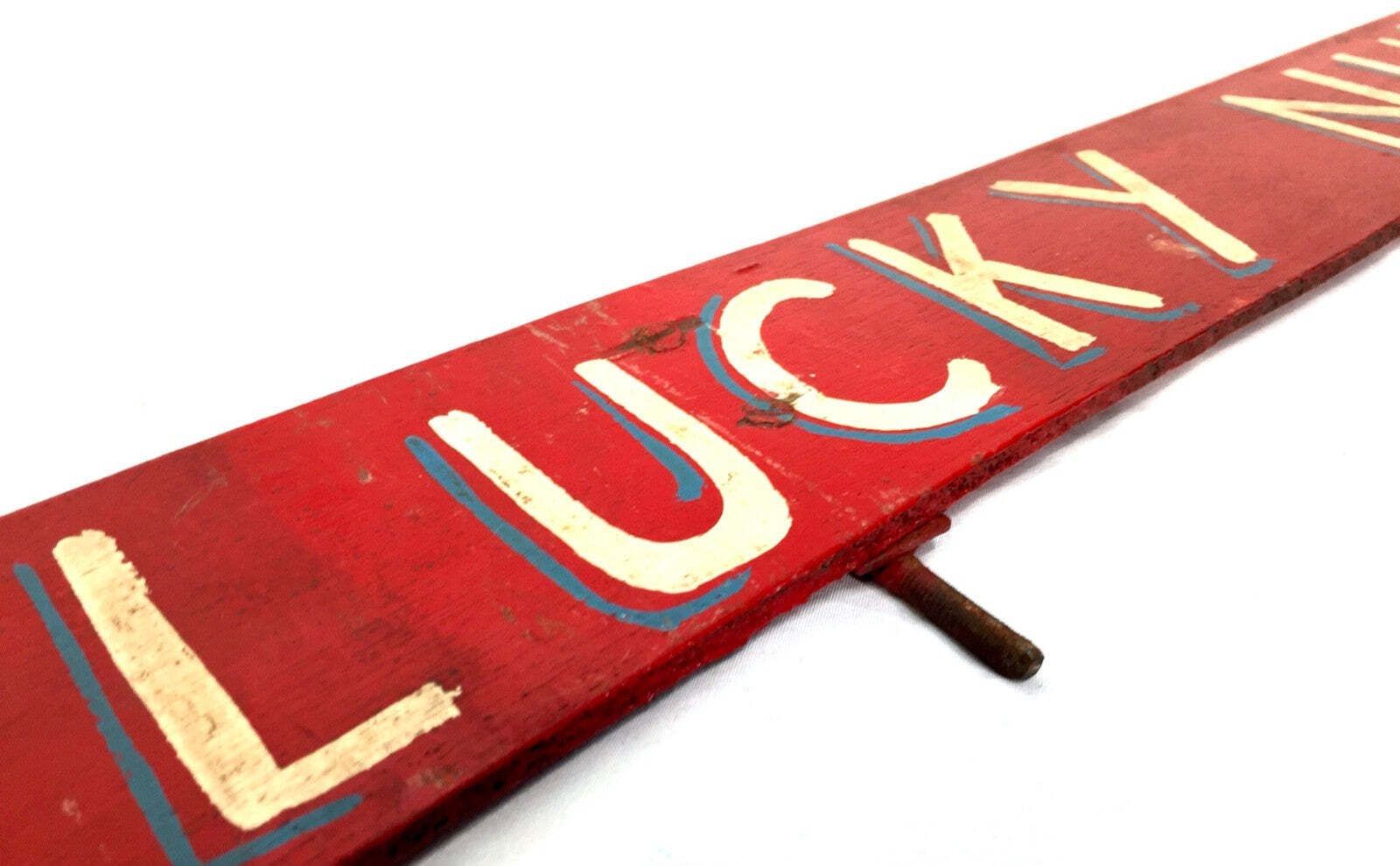 Antique Salvaged Mid 20th Century Fairground Hook A Duck Stall Painted Sign photo furniture