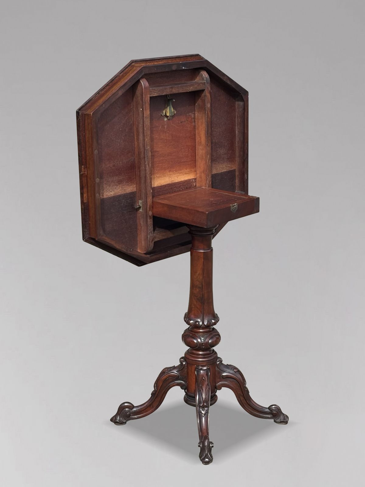 photo for sale 19th Century Victorian Period Walnut Parquetry Tilt Top Occasional Table