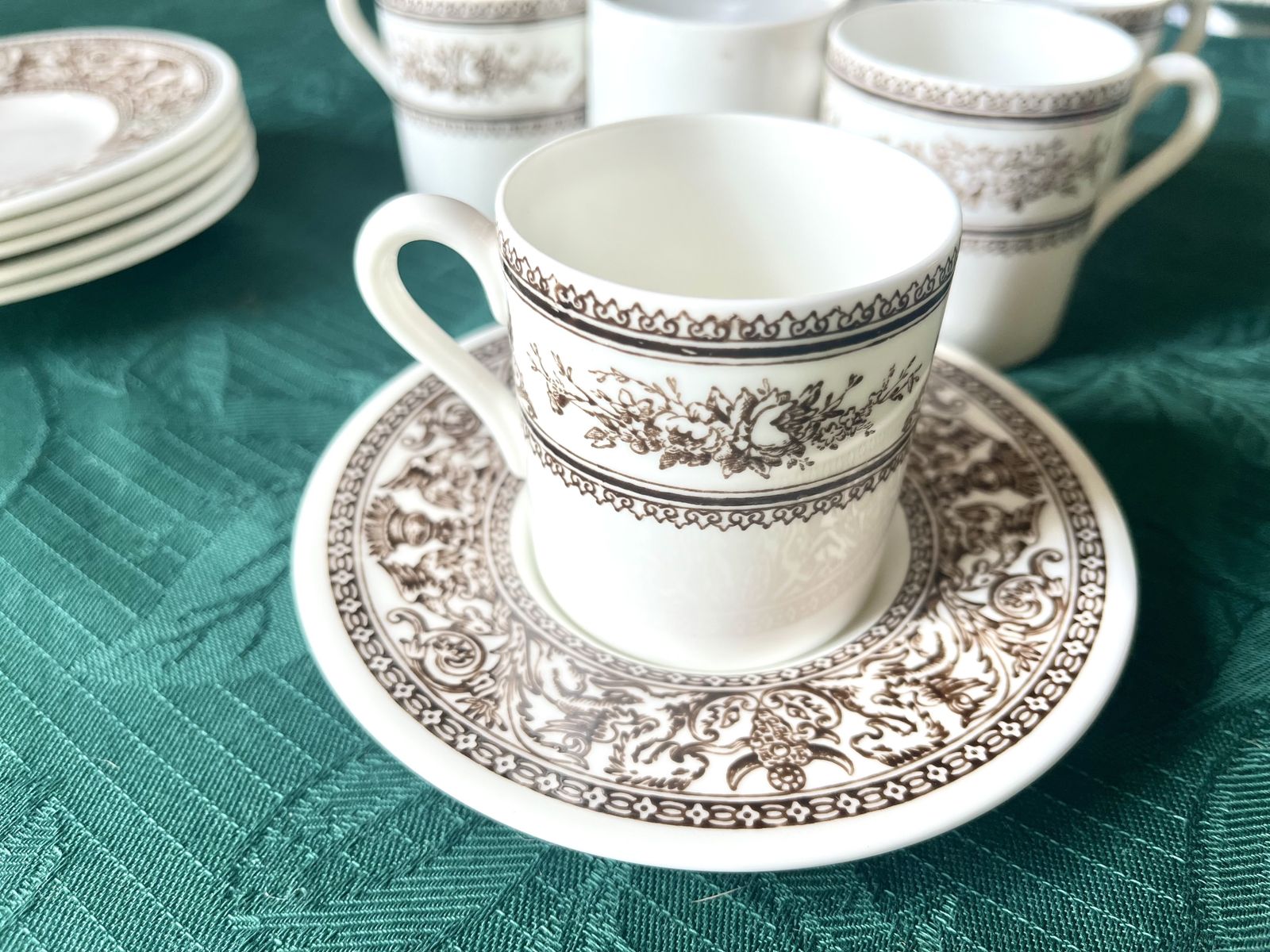 Mid Century Royal Doulton Steelite Anthemion Coffee Set X 6 photo buy