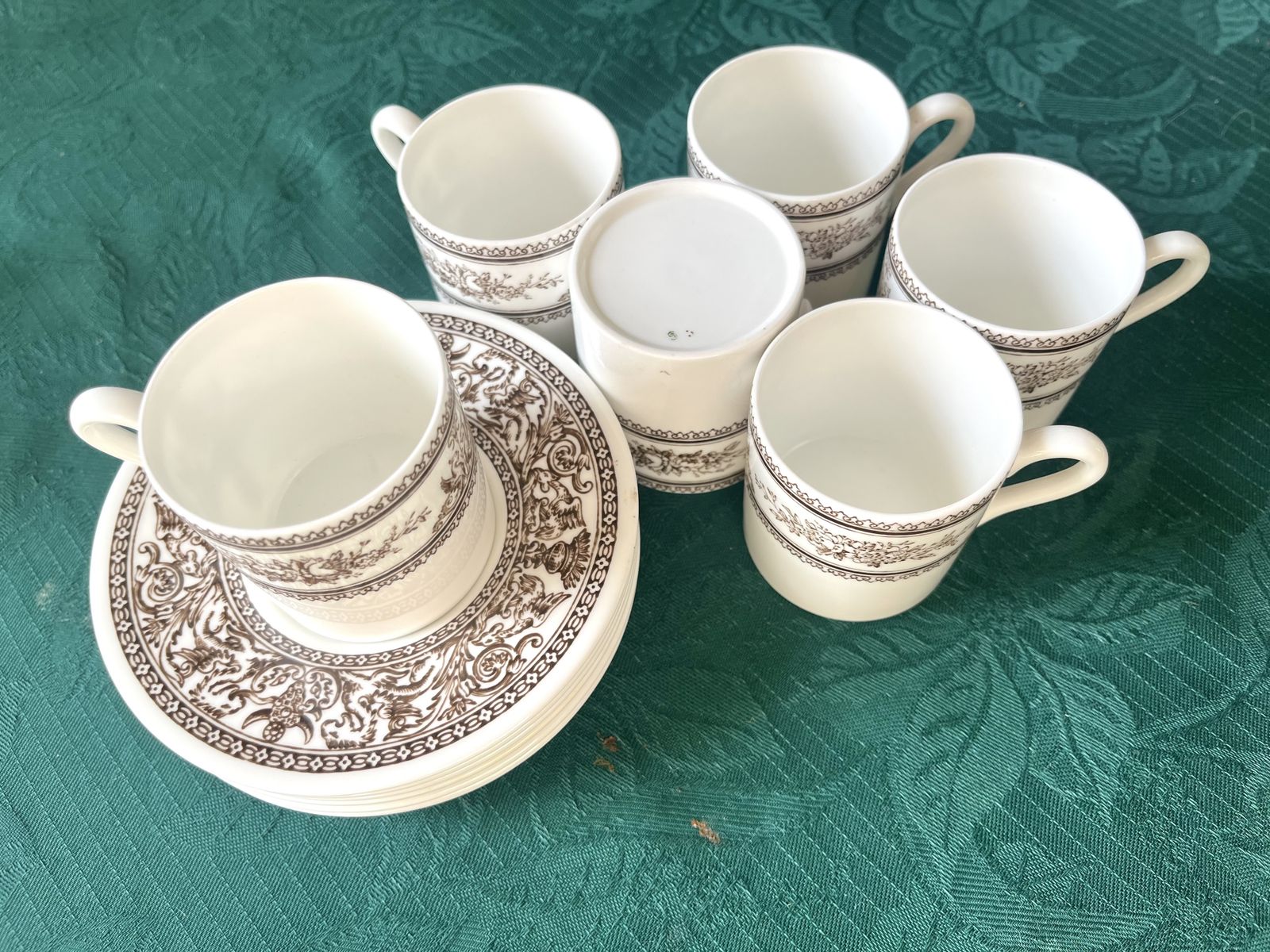 Mid Century Royal Doulton Steelite Anthemion Coffee Set X 6 photo vintage