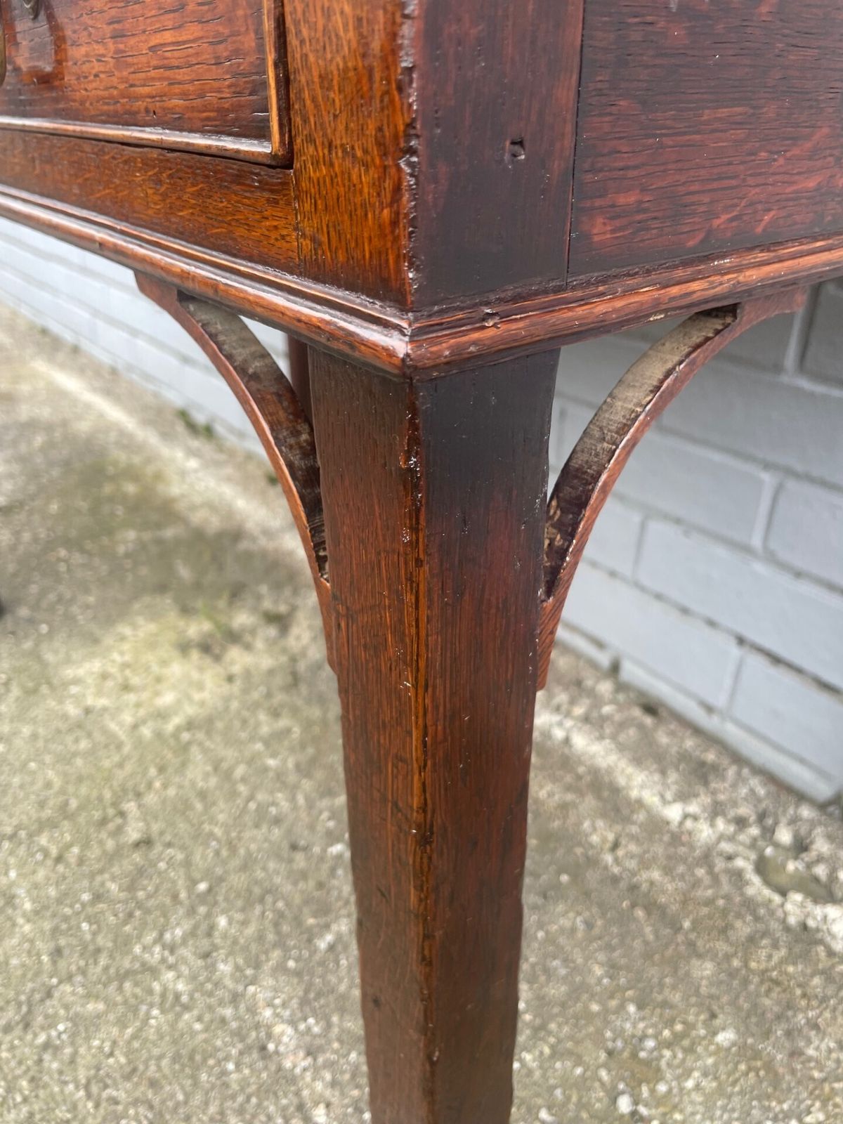540.0 Antique Geo III Oak Side Table Lowboy photo