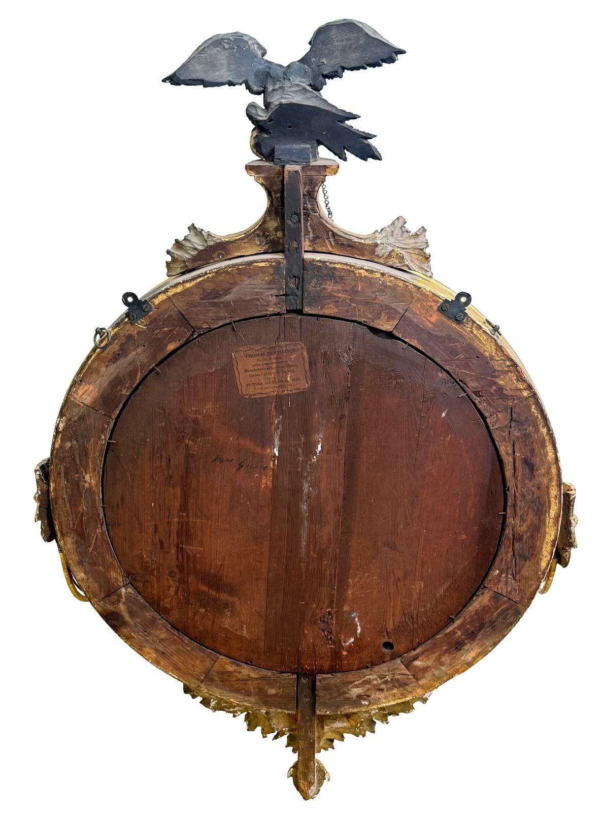 photo for sale Large 19th Century Regency Giltwood Convex Mirror (England, Circa 1810)