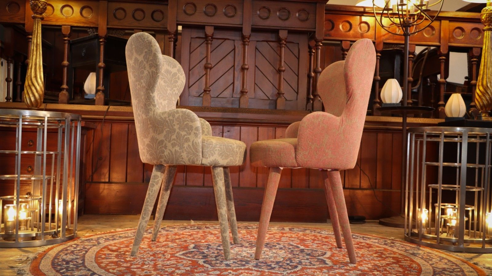 899.0 Superb Pair La Fibule Paris Kay Armchairs In Gorgeous Baroque Patterend Fabric🚚 photo