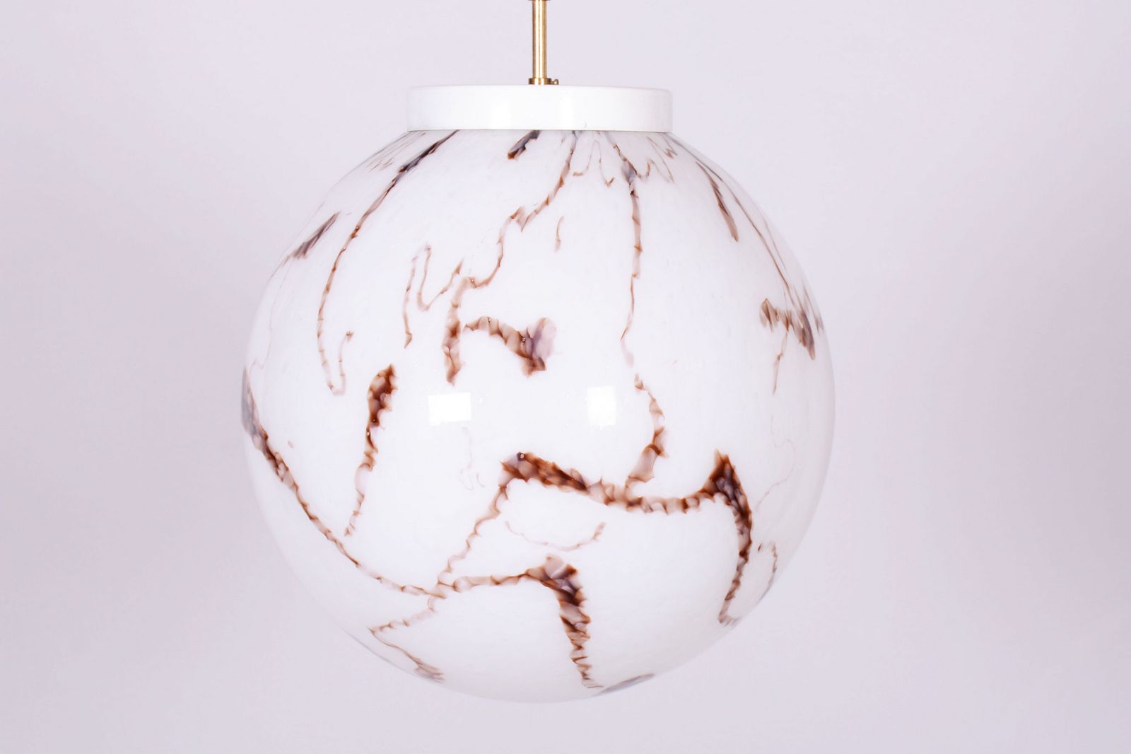 Restored Mid Century Chandelier, Brass, Marbled Glass, Rewired, Czech, 1960s photo furniture