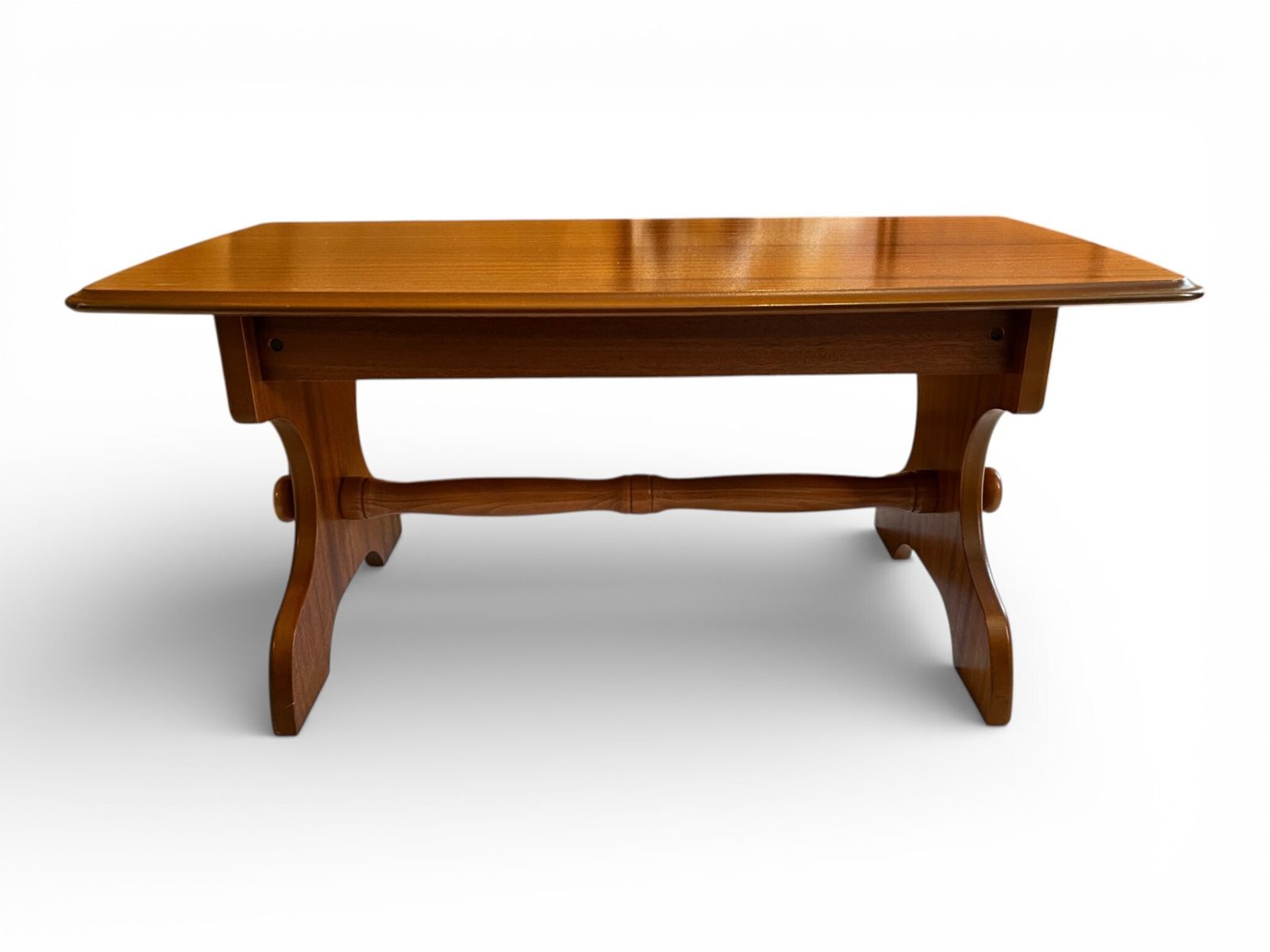 Late Century Wooden Coffee Table 86cm Length 46cm Width 39cm Height Turned Stretcher photo 99.0