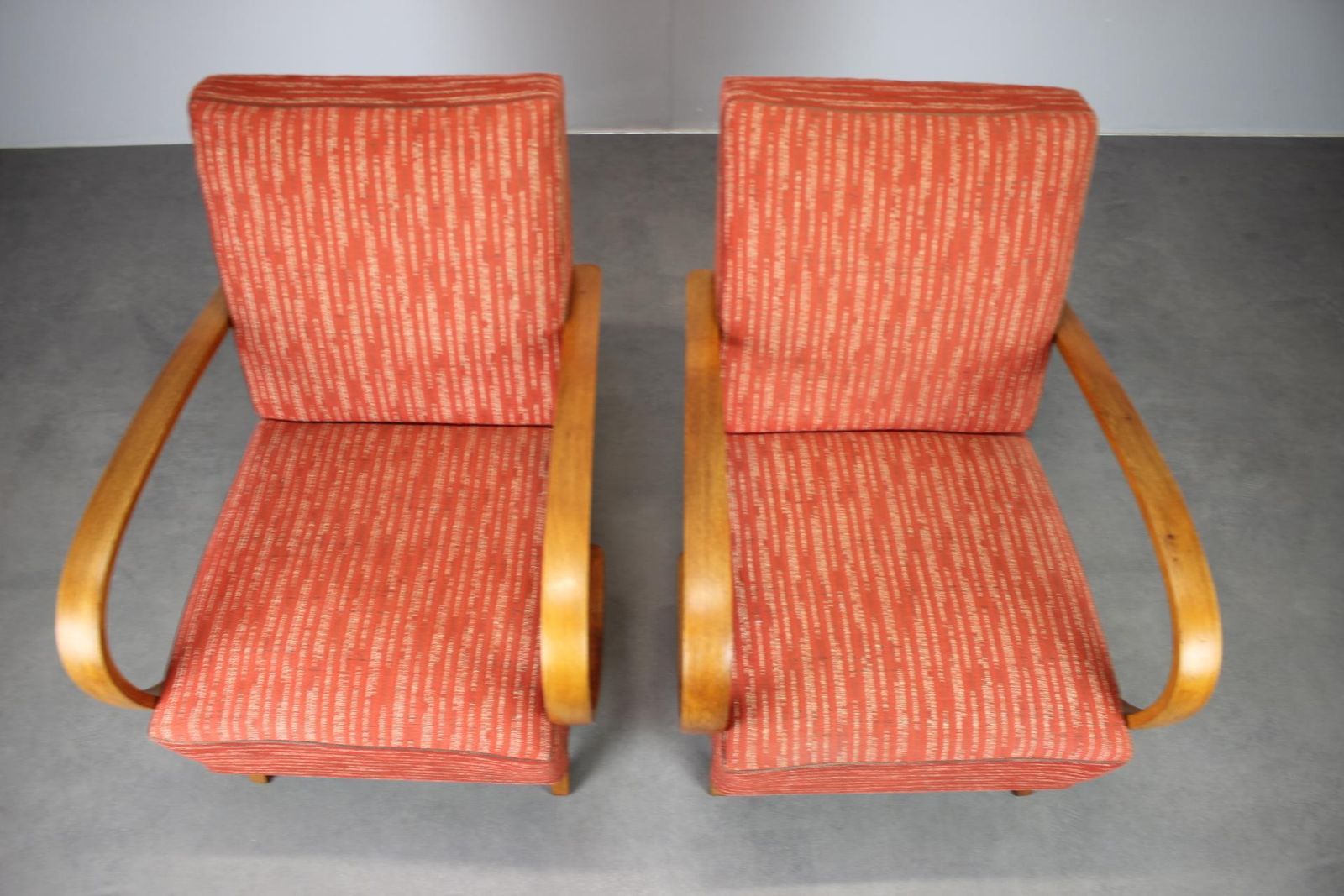 Pair Of Mid Century Halabala Lounge Chairs, Bentwood Armchairs, Czechoslovakia 1 photo Furniture