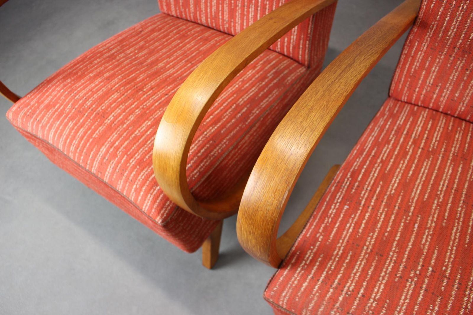 Pair Of Mid Century Halabala Lounge Chairs, Bentwood Armchairs, Czechoslovakia 1 photo 1369.0