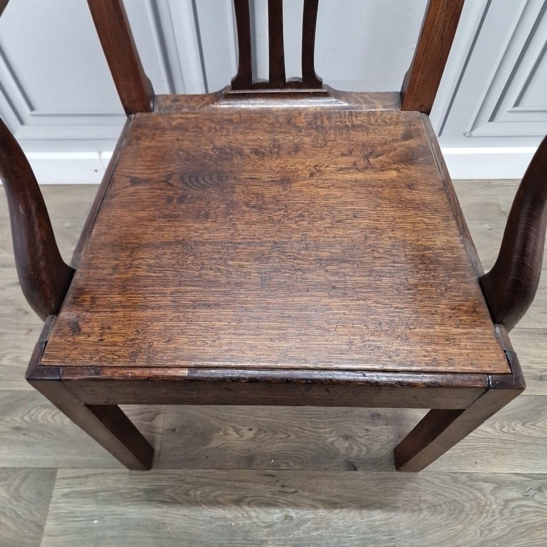 photo furniture Antique Elbow Chair 19th C English Carver  Hall Throne Desk Seat Georgian