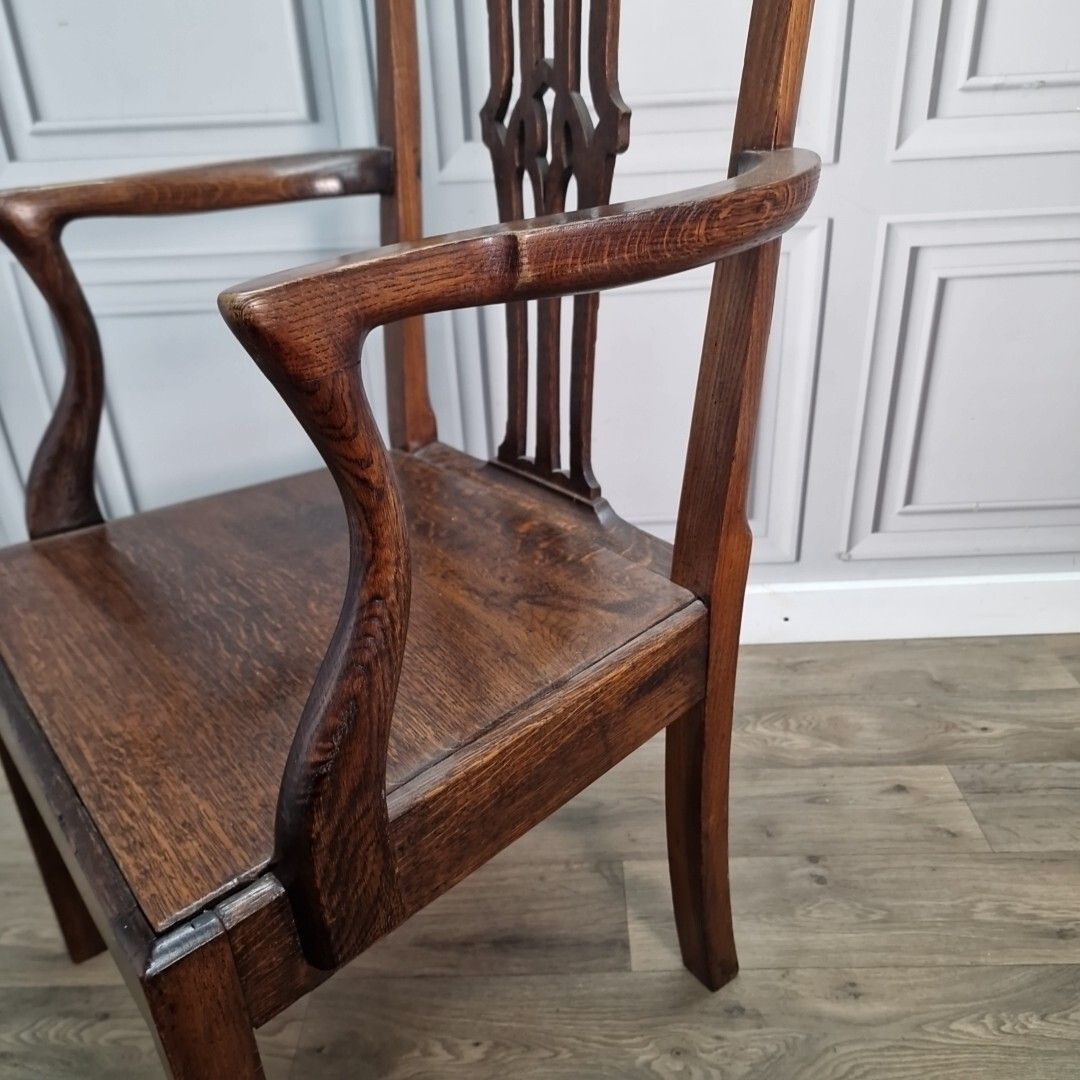 270.0 Antique Elbow Chair 19th C English Carver  Hall Throne Desk Seat Georgian photo