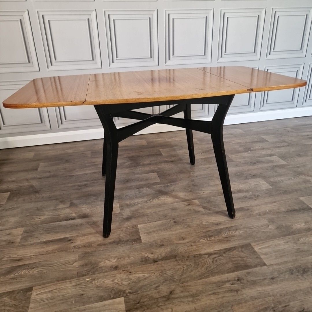 Vintage Table & Chairs G Plan Tola & Black Drop Leaf Dining Retro Mid Century photo Furniture