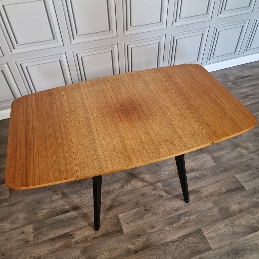 Vintage Table & Chairs G Plan Tola & Black Drop Leaf Dining Retro Mid Century photo vinterior