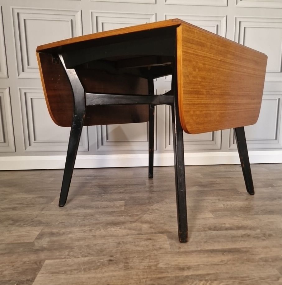 530.0 Vintage Table & Chairs G Plan Tola & Black Drop Leaf Dining Retro Mid Century photo