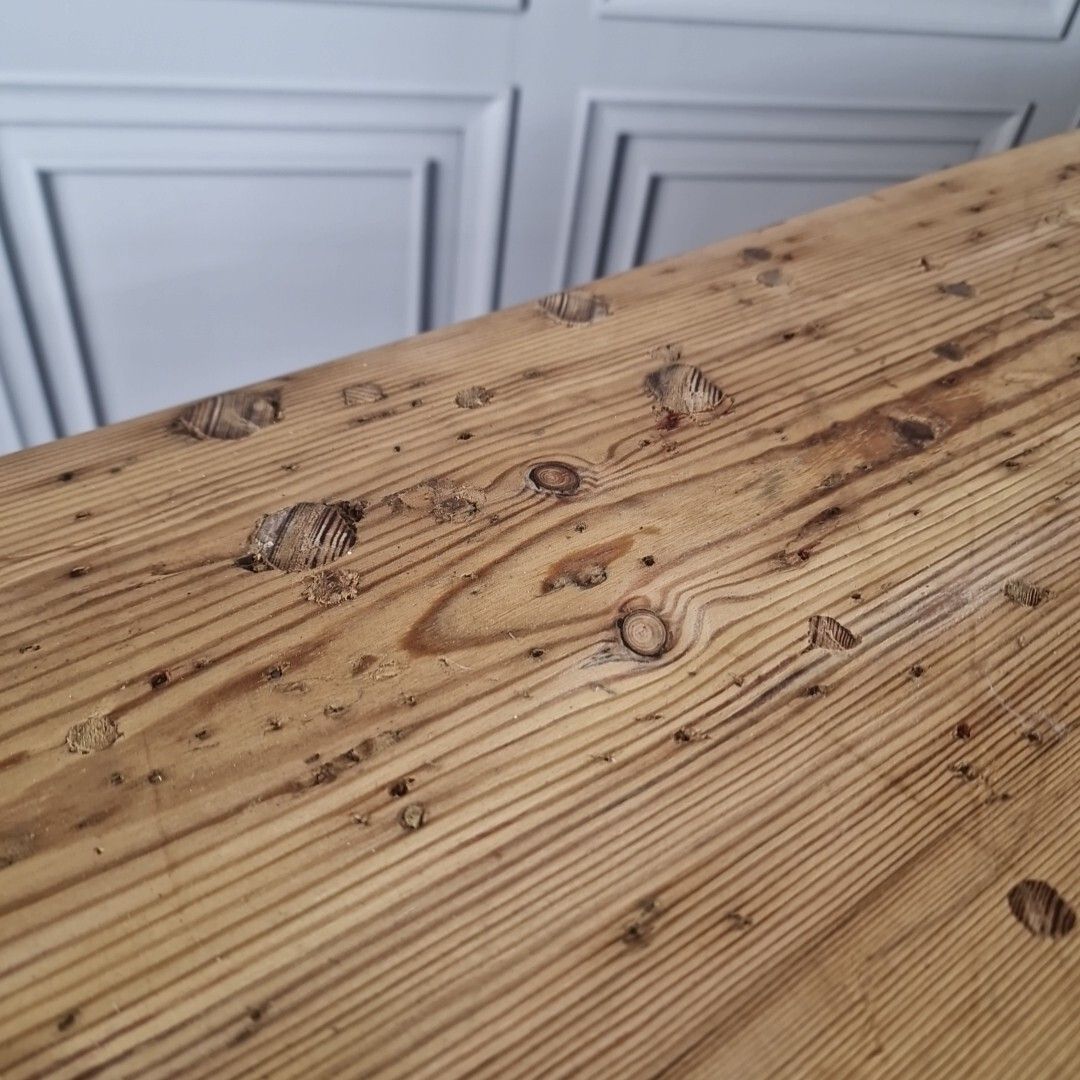 Antique Kitchen Prep Table Solid Pine Victorian Rustic Dining Country Farmhouse photo vintage