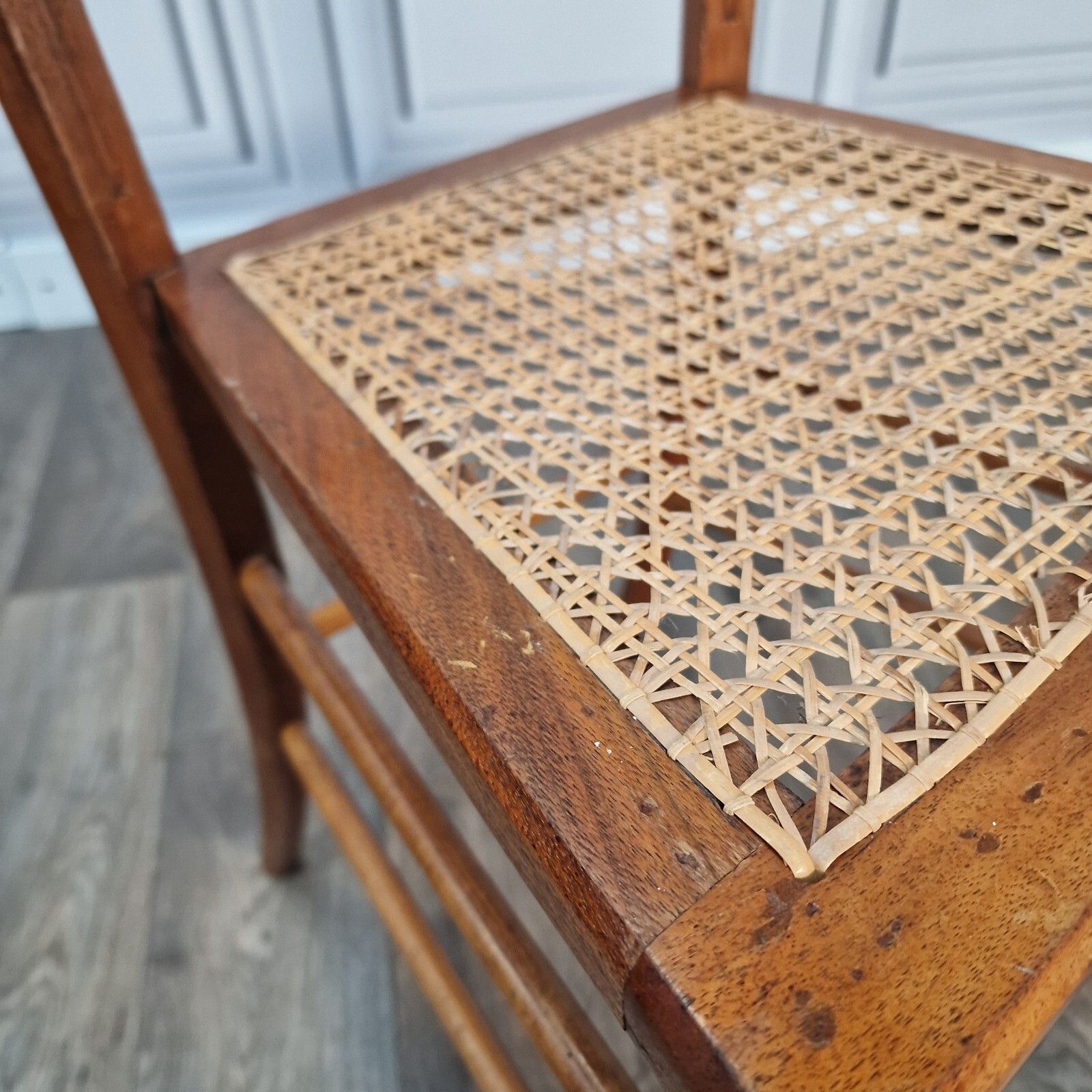 photo for sale Antique Bedroom Chair Fluted & Turned Decorative Cane Occasional Window Vintage