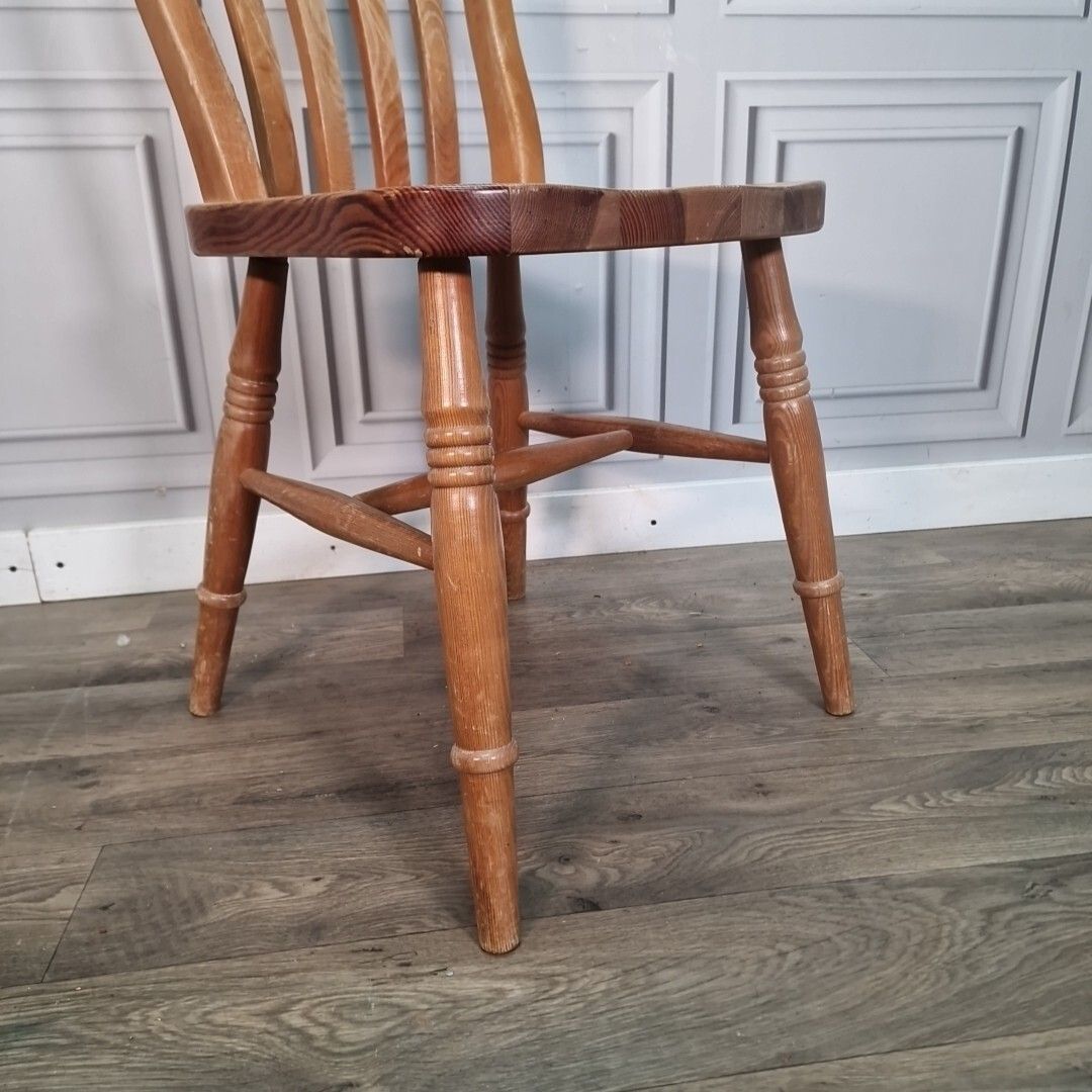 Antique Victorian Rustic Chair Turned Farmhouse Country  Solid Wooden Seat photo for sale