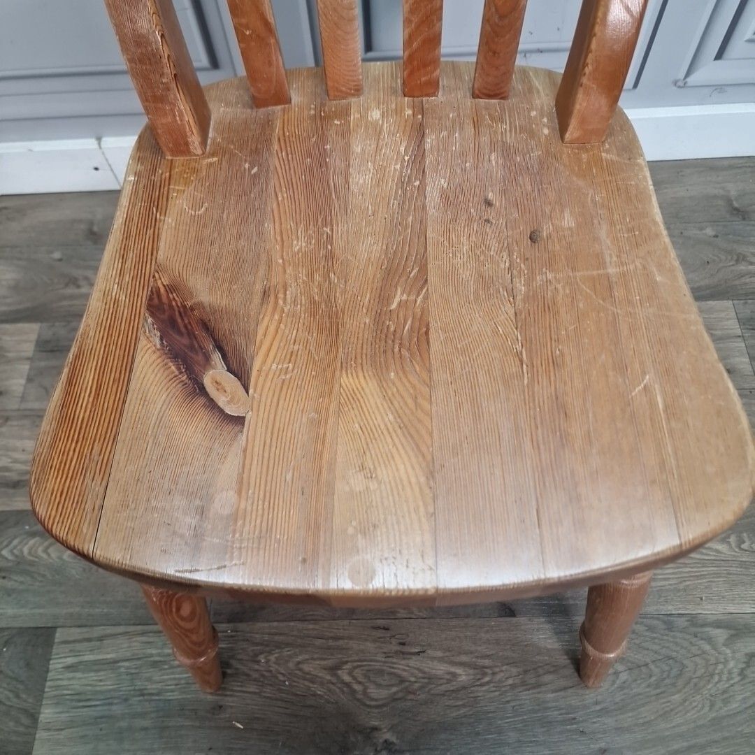 Antique Victorian Rustic Chair Turned Farmhouse Country  Solid Wooden Seat photo vintage