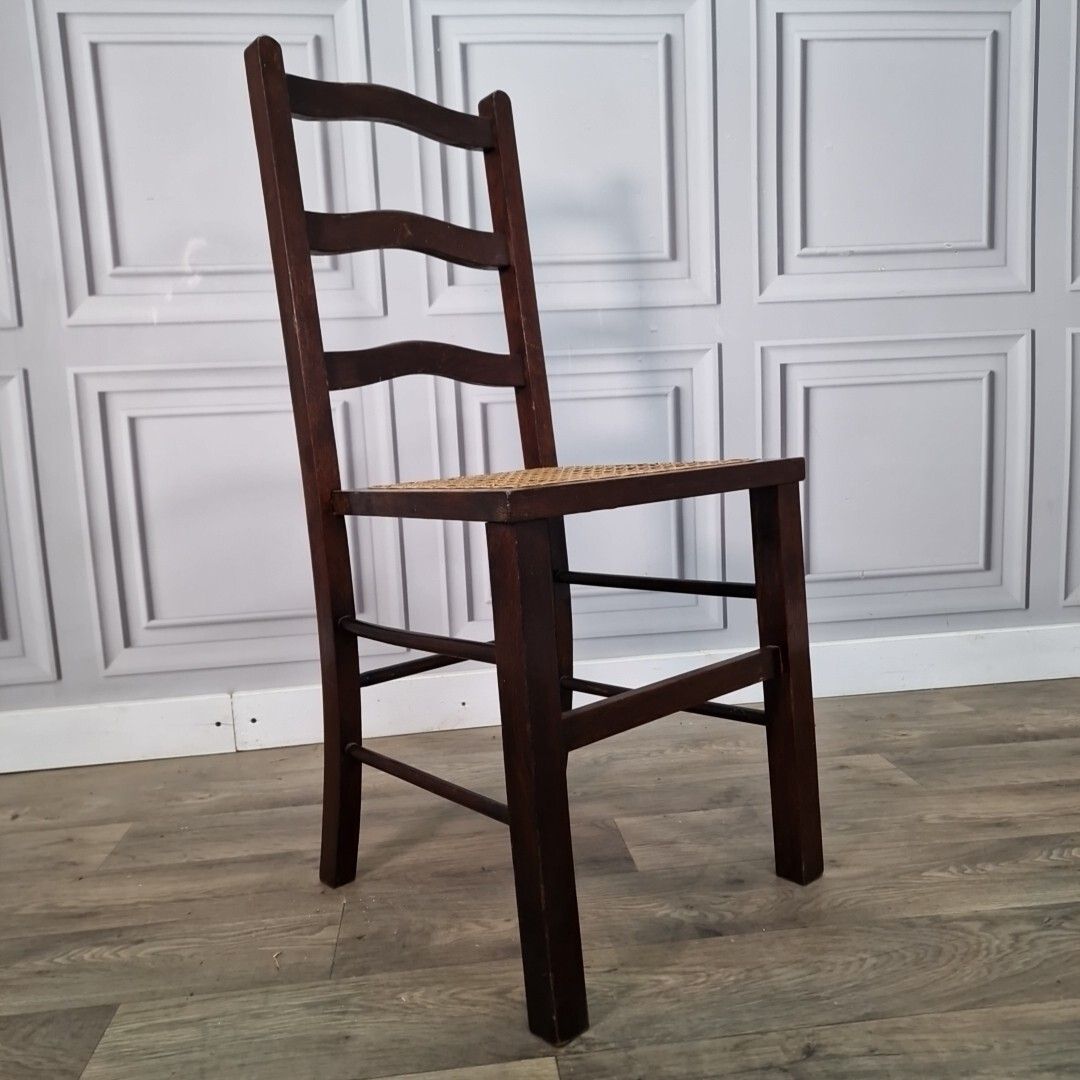 Antique Decorative Cane Chair Occasional Ladder Back Bedroom Window Vintage photo furniture