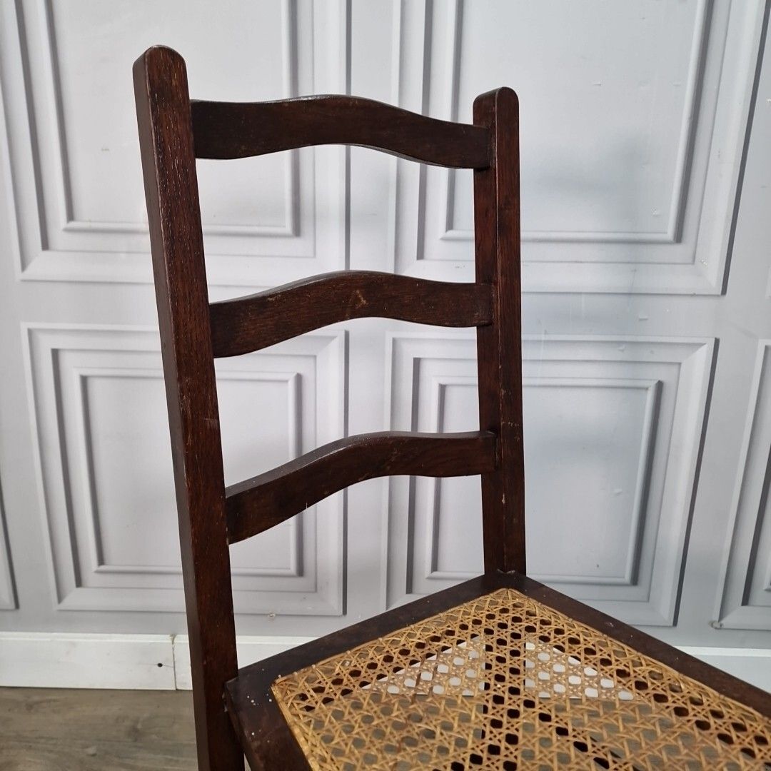Antique Decorative Cane Chair Occasional Ladder Back Bedroom Window Vintage photo Furniture