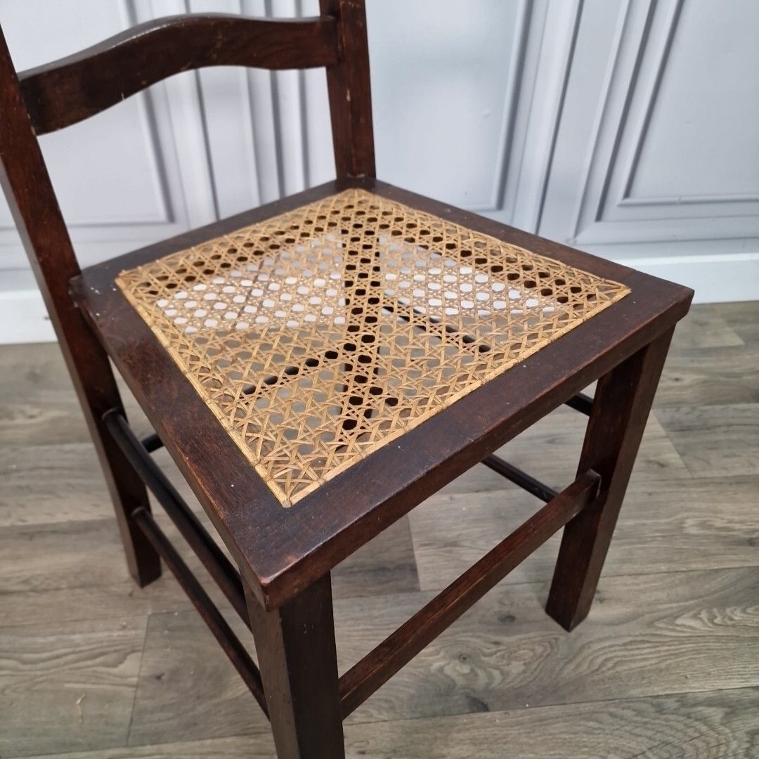 Antique Decorative Cane Chair Occasional Ladder Back Bedroom Window Vintage photo 60.0