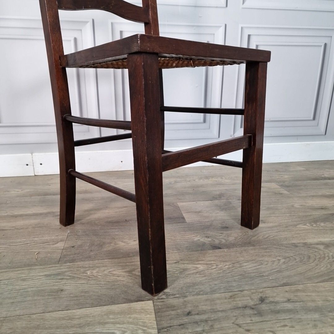 Antique Decorative Cane Chair Occasional Ladder Back Bedroom Window Vintage photo vinterior