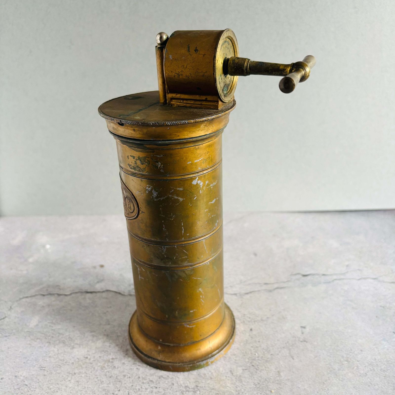 Home Decor French Antique Brass Colonic Irrigator photo