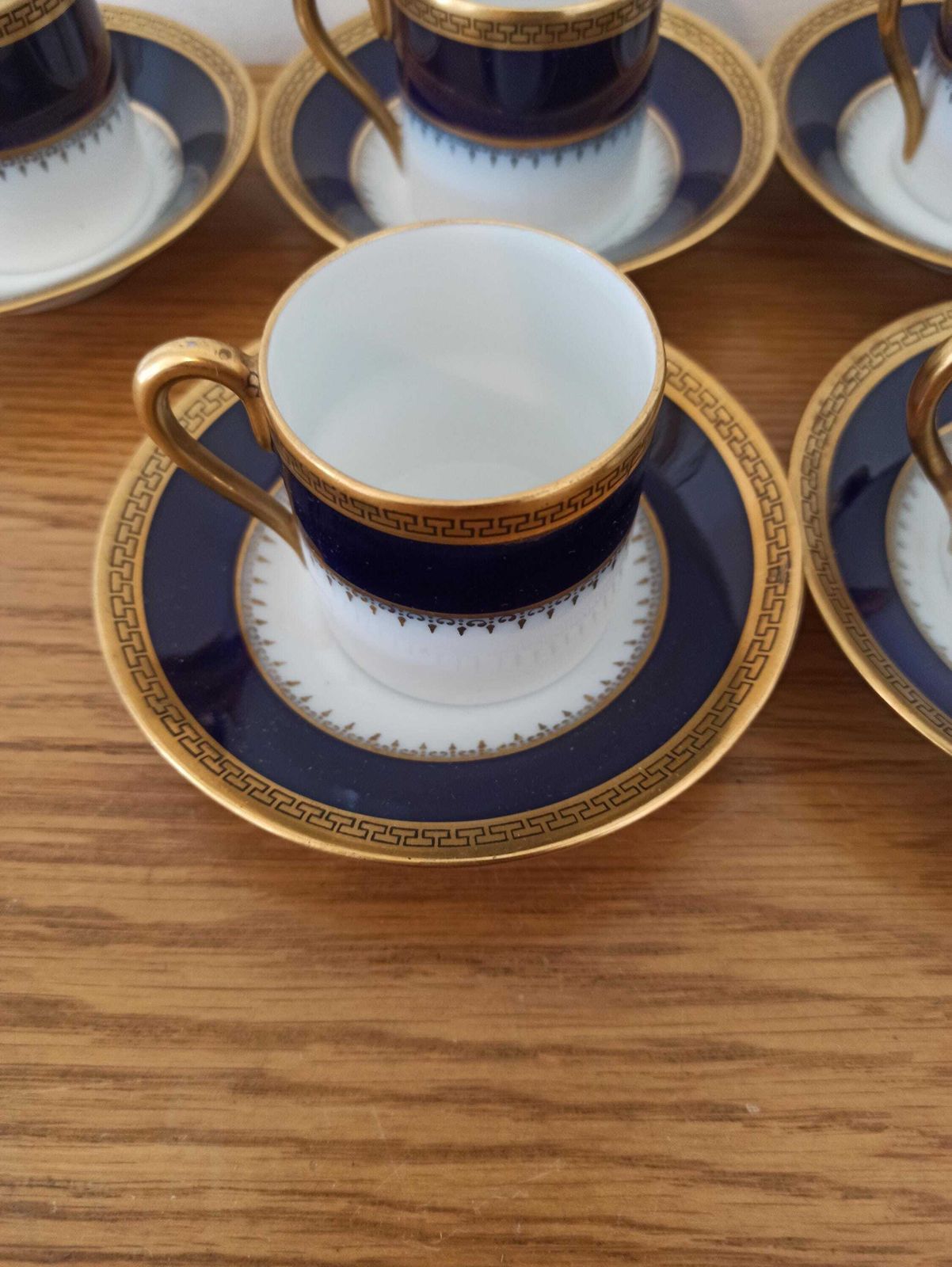 Vintage Epiag Royal, Cobalt Blue Small Cups And Saucers. Vintage. Very Good Condition. photo for sale